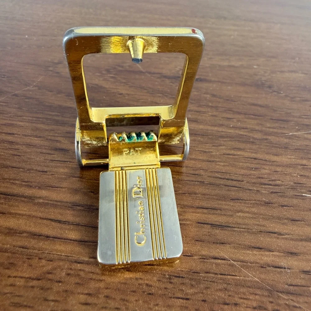 Vintage Christian Dior Belt Buckle Gold Silver Tone CD Logo Replacement